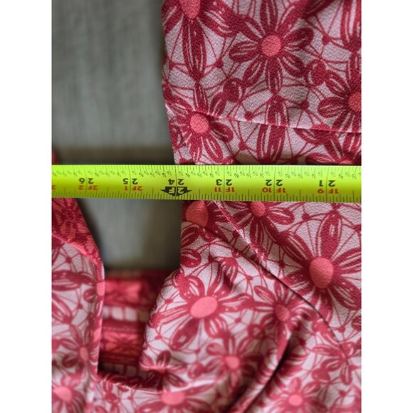 Bob Mackie Wearable Art Floral Pattern Red & Pink Long Sleeve Top Size 1X - Picture 8 of 8